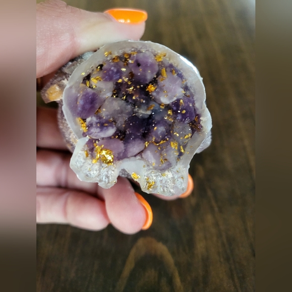 Purple Mica Crystal Owl Figurine 🦉 - Picture 3 of 3